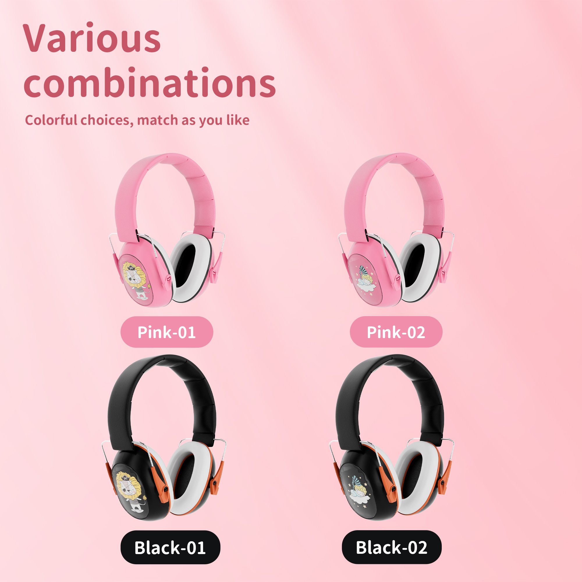 GS150 Custom Adjustable Safety Children's Ear Muffs Anti-noise Hearing Protection Kids Boys Earmuffs Noise Canceling For Baby