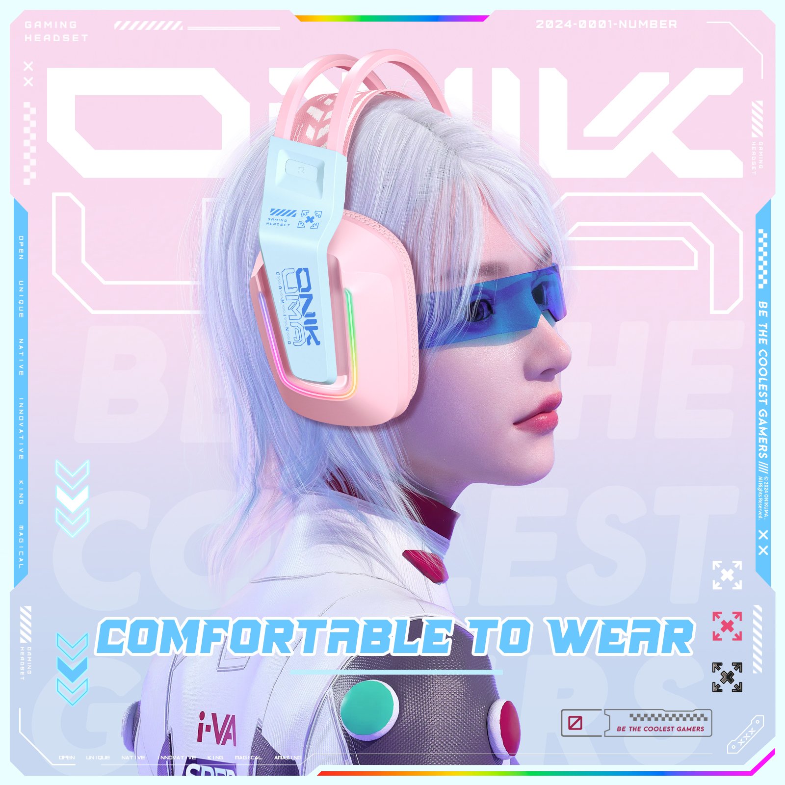 ONIKUMA X13 3.5mm Wired Noise Cancelling Headset Computer Headphones USB RGB Gaming Headset