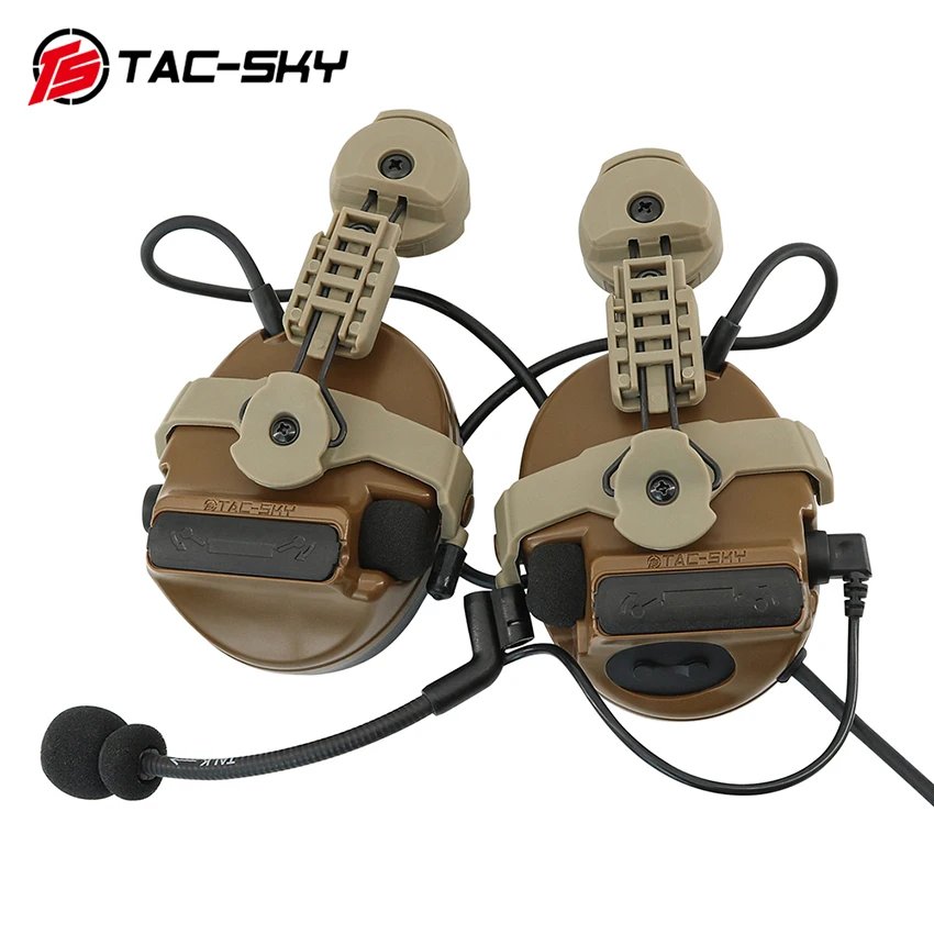 TS TAC-SKY COMTAC III Tactical Helmet ARC Rail Dual Purpose Bracket Version Electronic Hearing Protection C3 Shooting Headphones