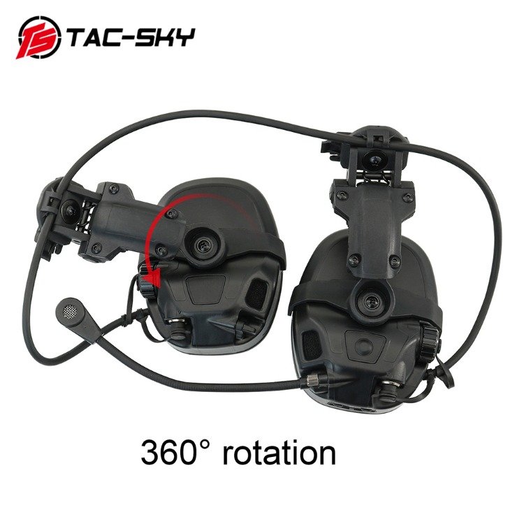 TS TAC-SKY Tactical Headset AMP Headset Civilian Version with RAC ptt for Tactical Helmet ARC Rail Shooting Hearing Protection