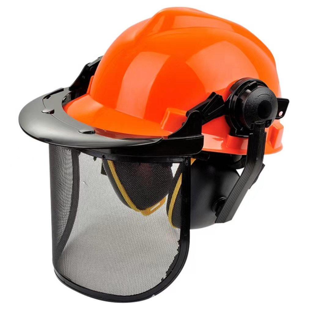 Forestry safety helmets with protective covers and earmuffs, industrial safety helmets with protective covers