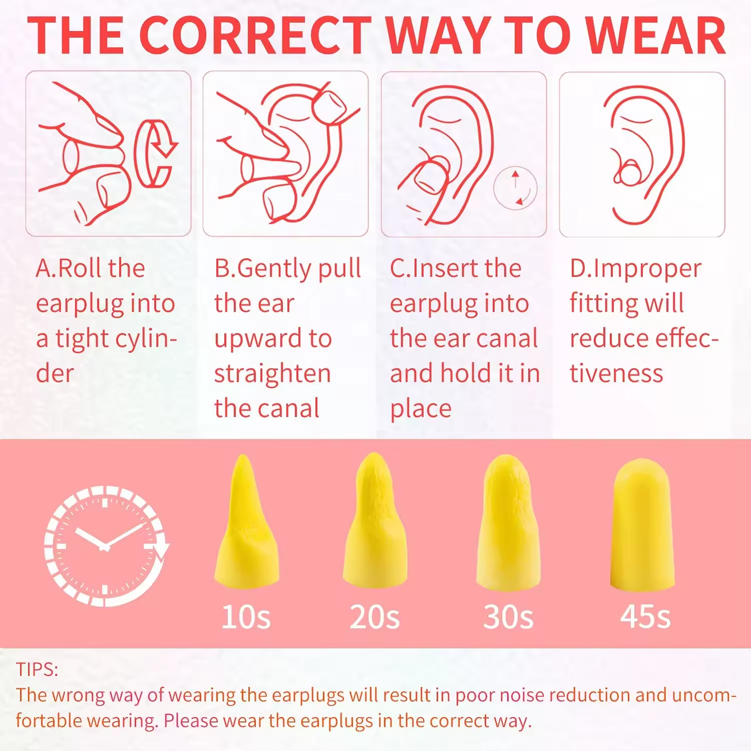 Soft PU Foam Disposable Earplugs for Hearing Protection Corded Earplugs for Work