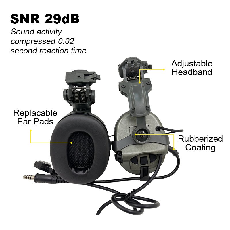 OEM Soundproof Noise Cancelling Electronic Shooting Tactical Ear Muff Hearing Protection Earmuffs Ear Defender Protector