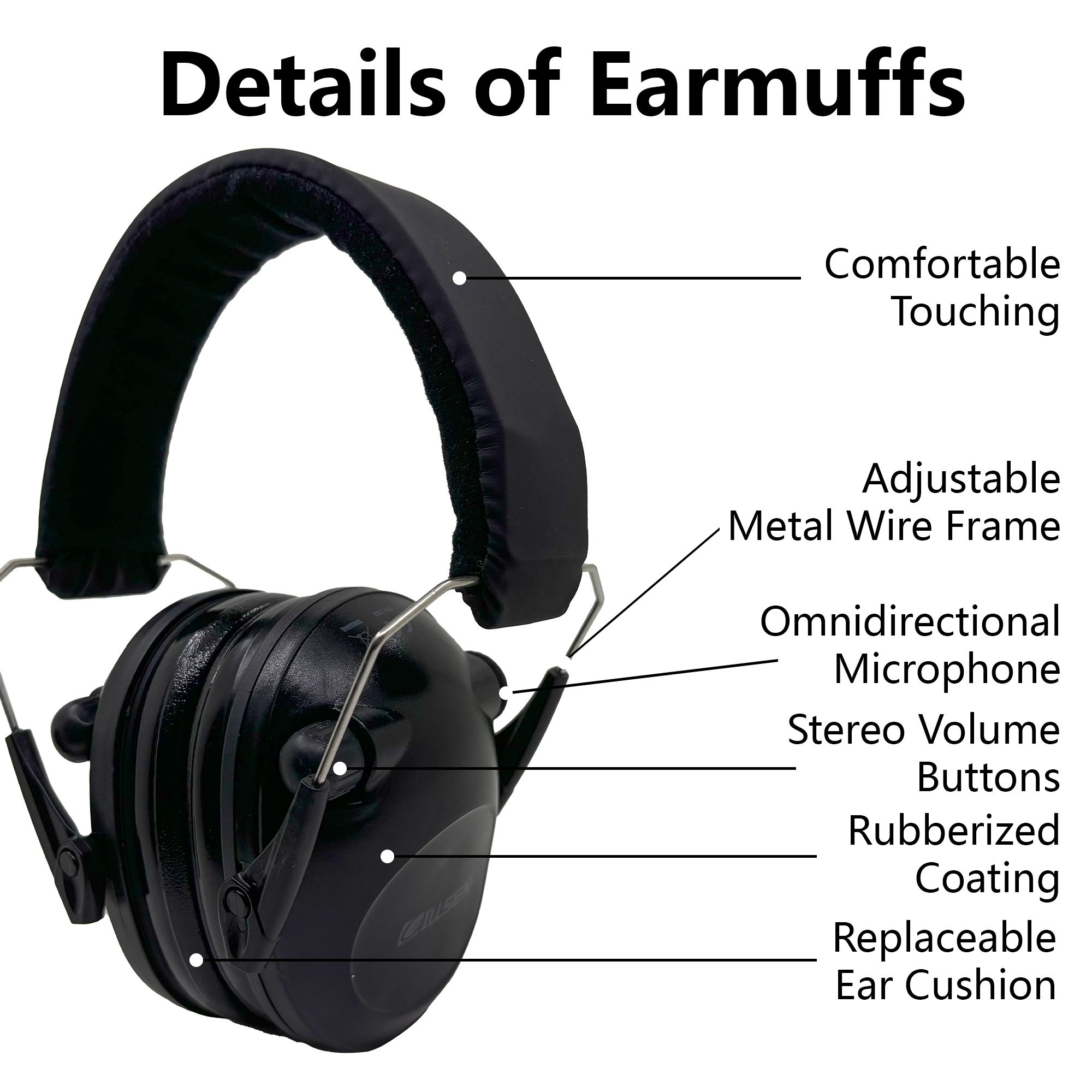 OEM GS112P2CA-C Noise Reduction Safety Ear Muffs Hearing Protection SNR 21dB Noise Sound Protection Headphones for Shooting