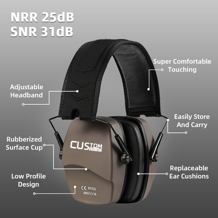 Custom Logo Shooting Ear Protection Muff Shooting Hearing Protection Earmuffs For Shooting Tactical Headset Hearing Protector