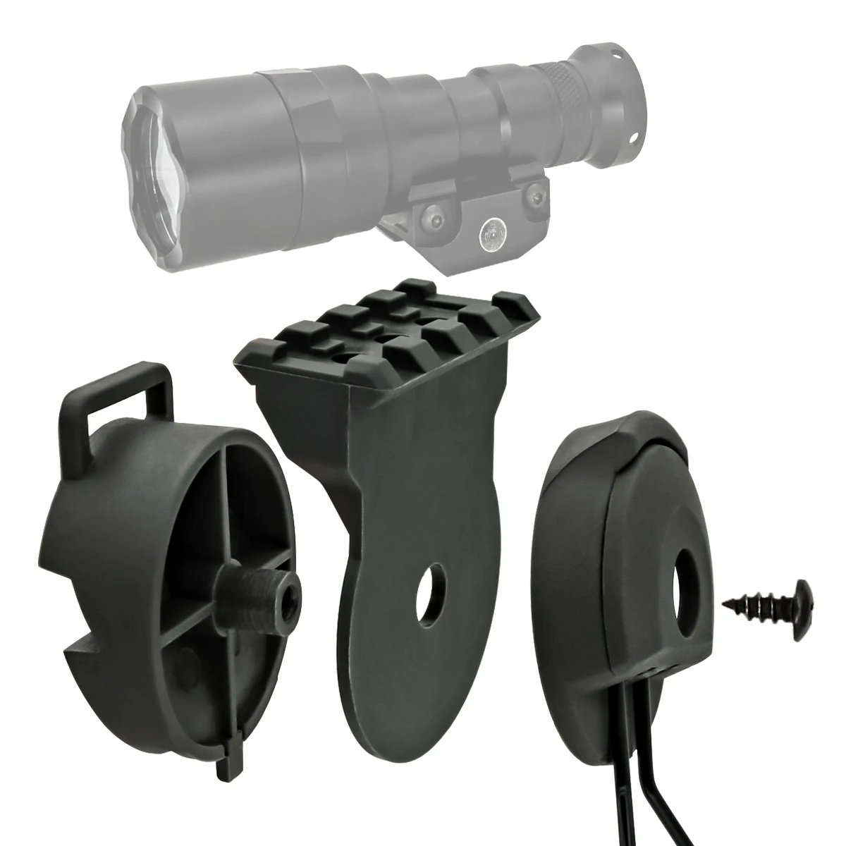 TS TAC-SKY Tactical Flashlight Mount Kit Tactical Helmet ARC Rail Adapter for Tactical Shooting