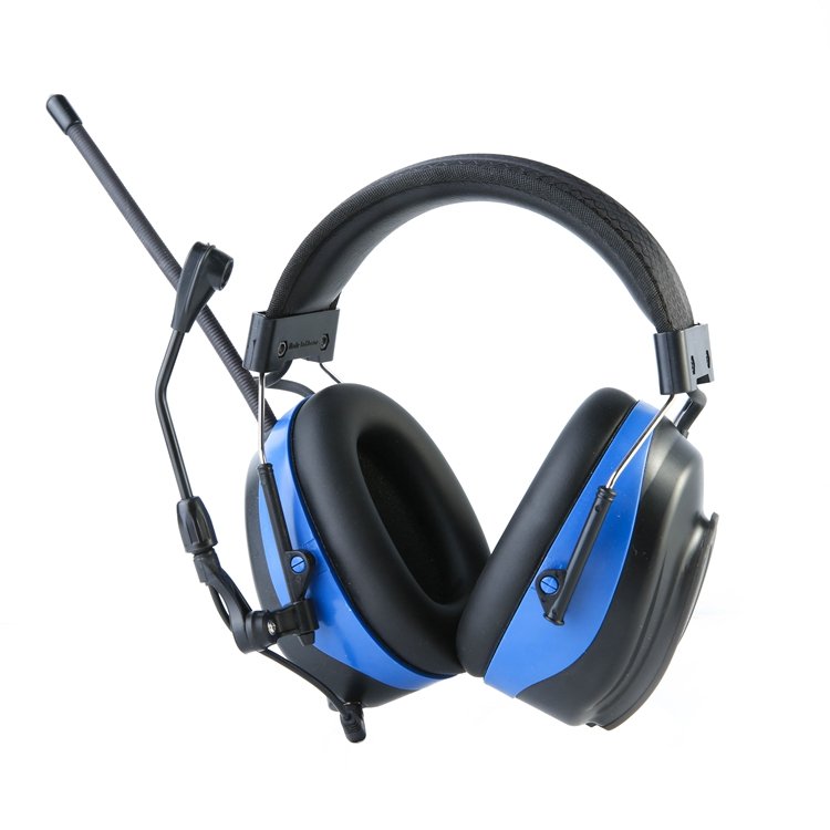 Hearing protection noise reduction wireless connected two-way radio group communication earmuffs