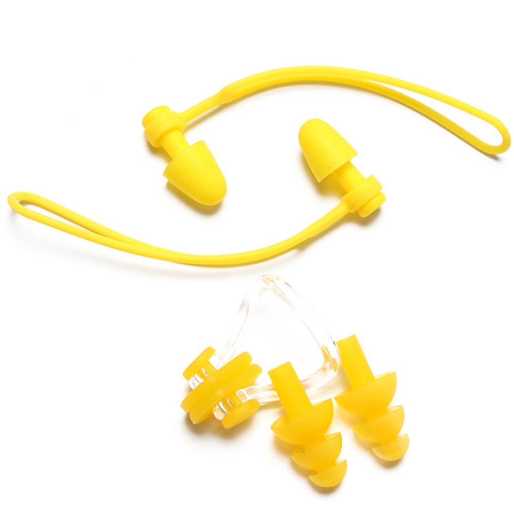 Hearing Men Women protection noise reduction Waterproof Silicone Swimming Nose Clip Ear Plugs with nose clip for swim surf