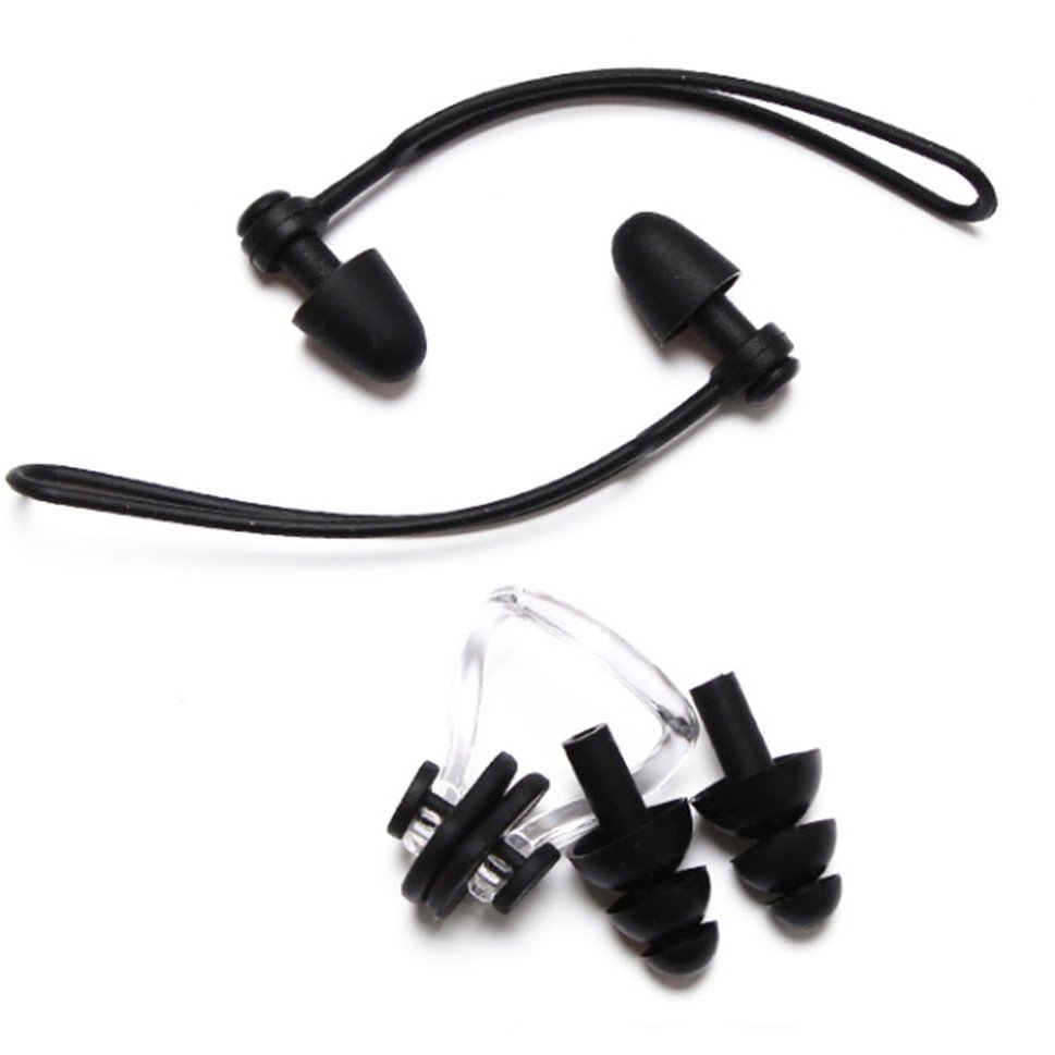 Hearing Men Women protection noise reduction Waterproof Silicone Swimming Nose Clip Ear Plugs with nose clip for swim surf