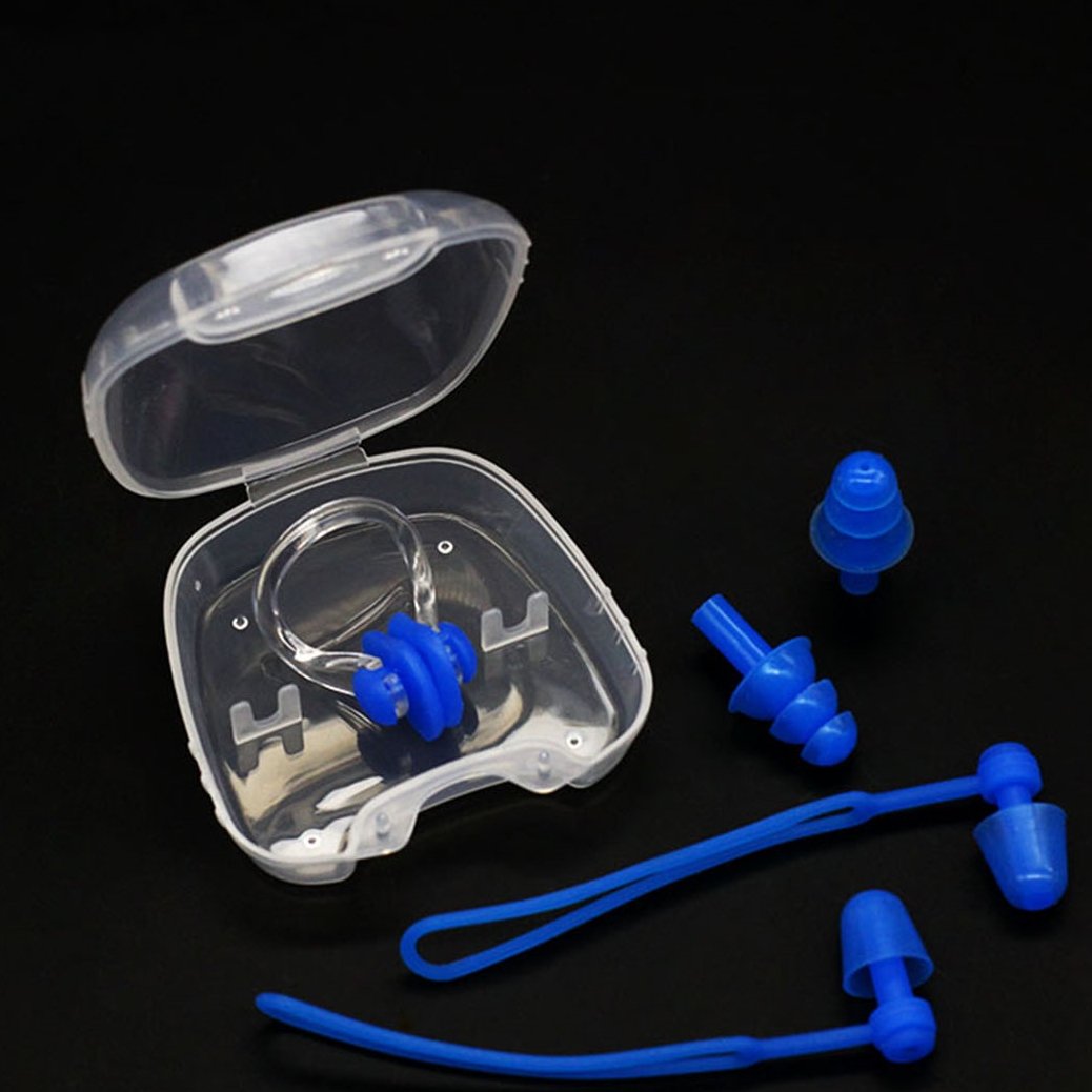 Hearing Men Women protection noise reduction Waterproof Silicone Swimming Nose Clip Ear Plugs with nose clip for swim surf
