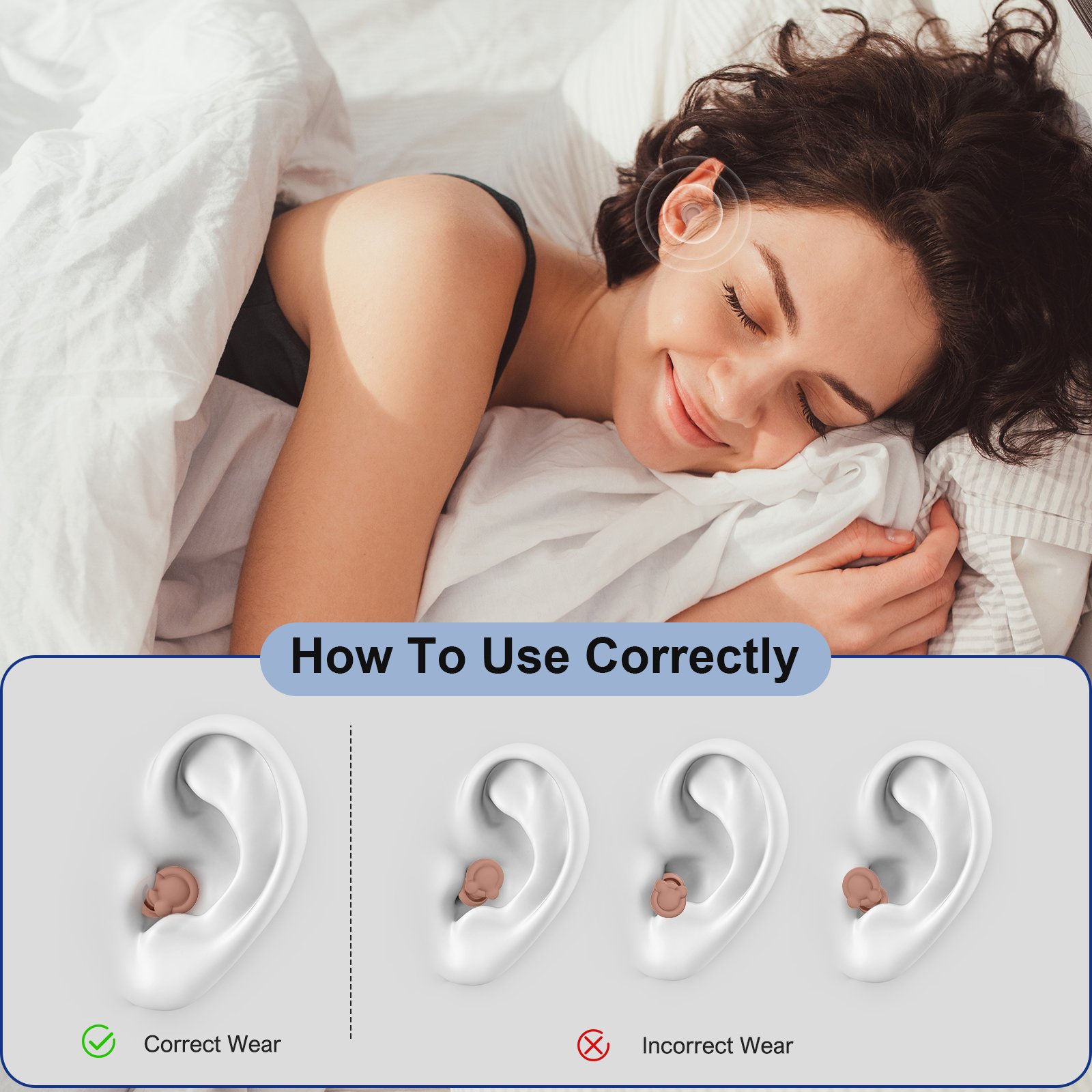 Ear plugs Soundproof Hearing Protection Sleeping Noise Cancelling Sleep Reusable Silicon Earrings Earplugs
