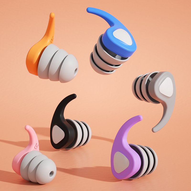 ES700 noise-insulating earplug hearing protection products quadruple physical noise reduction silicone earplugs earbuds
