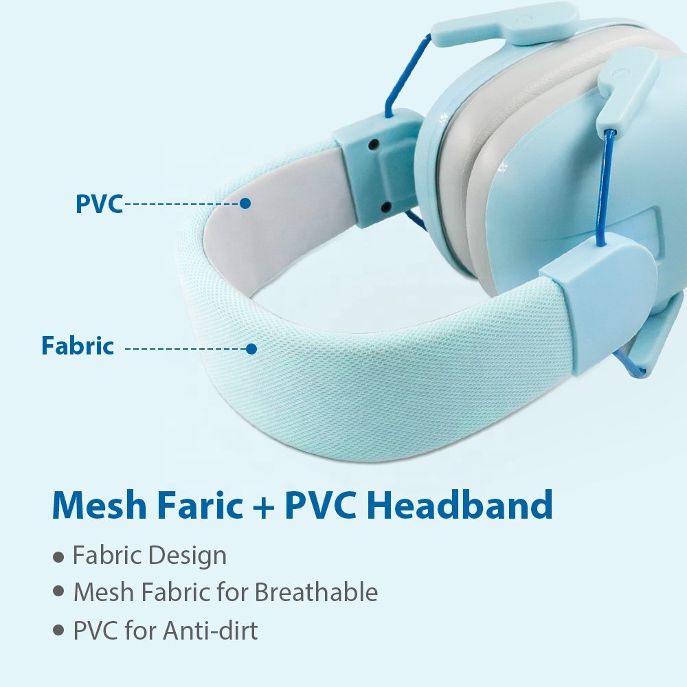 Stable ABS Safety Anti-dirt PVC Headband Mesh Cushion Anti-noise Hearing Protection Earmuffs For Kids