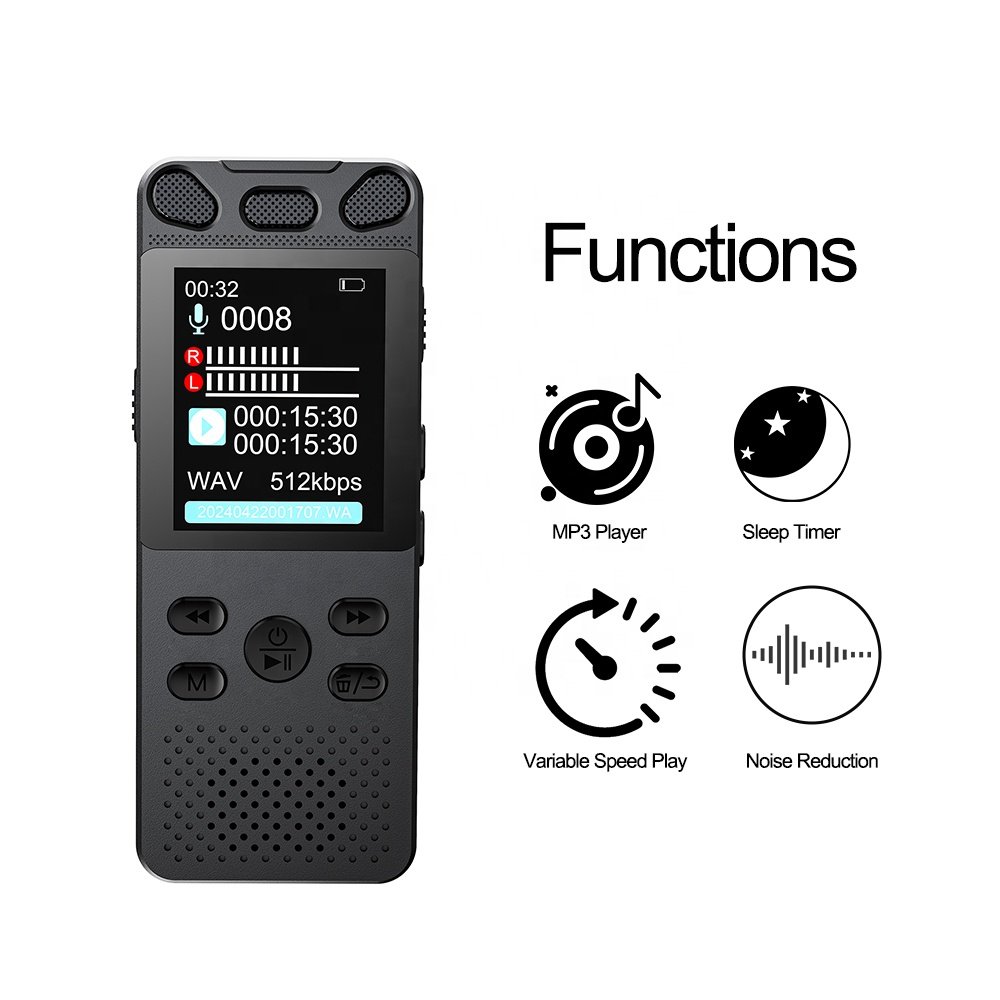 V71 Voice Recorder Type-C 1100mAh OTG Function Password Protection HiFi Noise Reduction WAV 3072kbps MP3 Player for Meeting