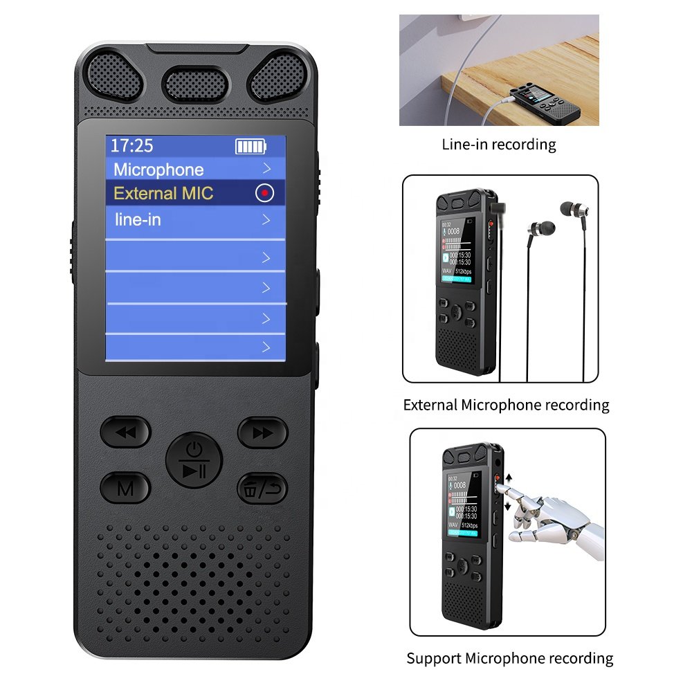V71 Voice Recorder Type-C 1100mAh OTG Function Password Protection HiFi Noise Reduction WAV 3072kbps MP3 Player for Meeting