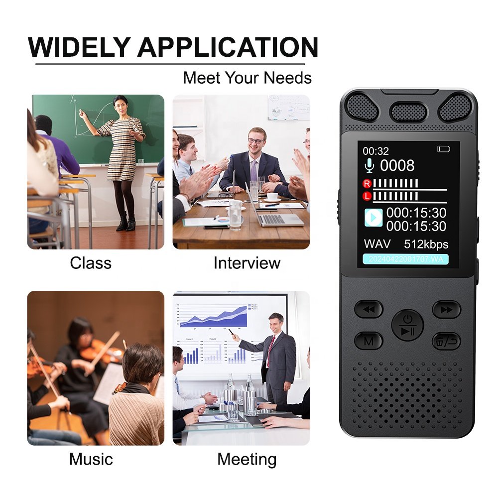 V71 Voice Recorder Type-C 1100mAh OTG Function Password Protection HiFi Noise Reduction WAV 3072kbps MP3 Player for Meeting