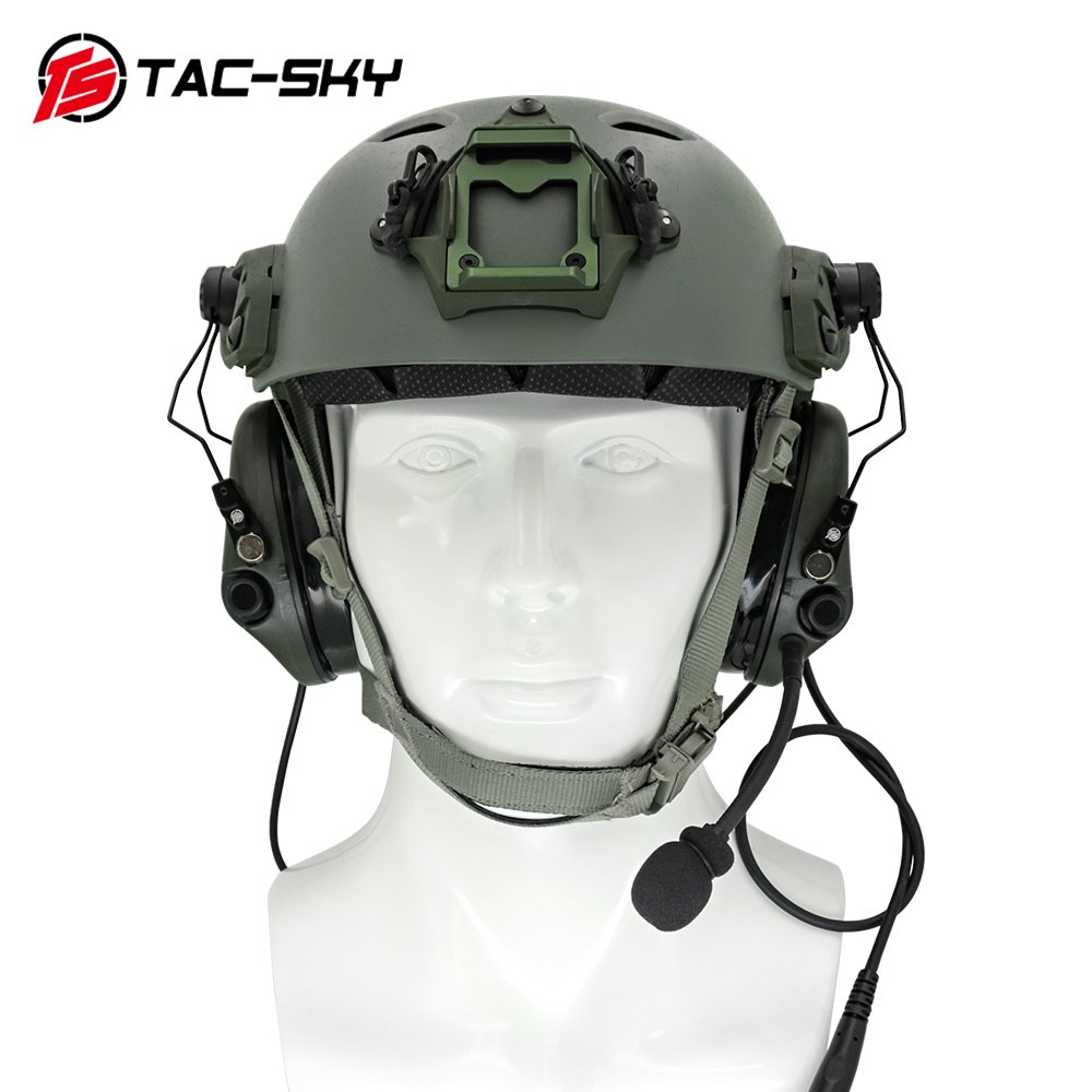 TS TAC-SKY Tactical Headset TCI LIBERATOR II Noise Reduction Pickup Shooting Headset Compatible With ARC OPS-CORE Track Helmet