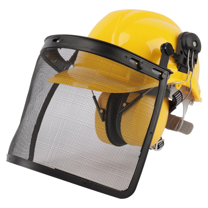 4-in-1 Industrial Chainsaw Helmet with Face Shield Hearing Protection Ear Muffs Forestry Helmet Full Brim Style Arborist Helmet