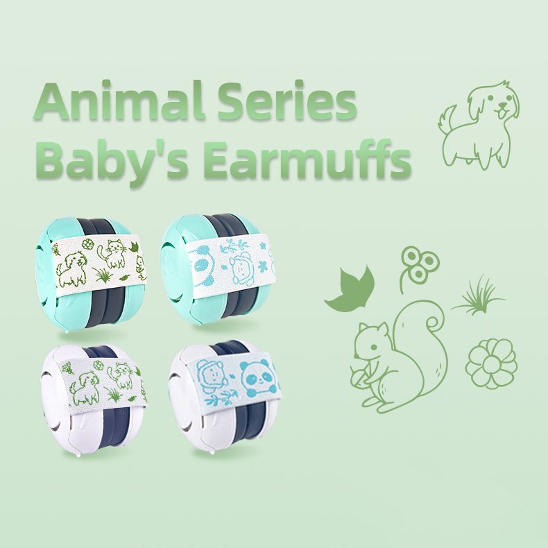 Animals Series Baby Headwear Noise-Cancelling Babies Ear Muffs protect hearing and development