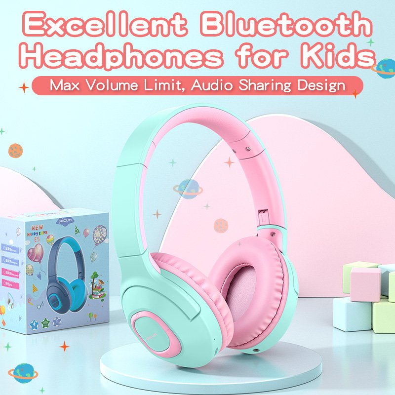 Picun E5 Custom Volume Limited 85db 93db Hearing Protection Bluetooth 5.0 Wireless Headphone for Kid