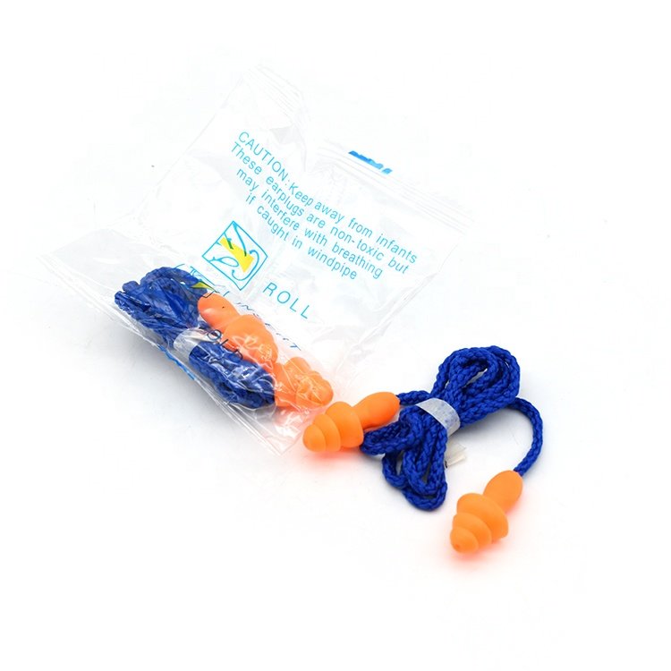 Factory Direct Sale Reusable Hearing Protection Silicone Earplugs Noise Cancellation Earplugs With Cord Waterproof