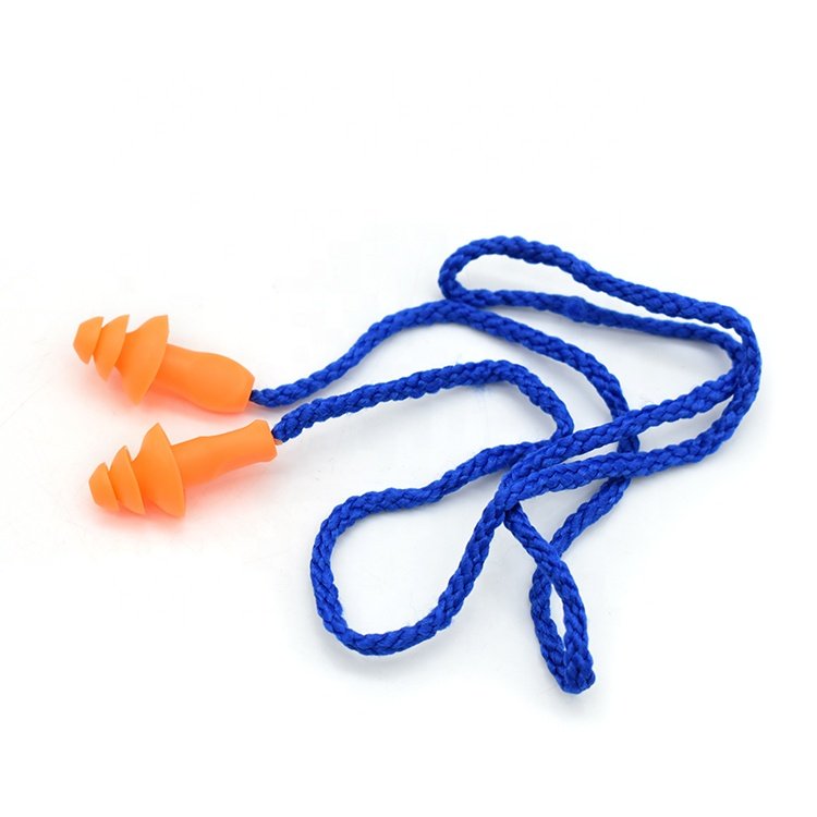 Factory Direct Sale Reusable Hearing Protection Silicone Earplugs Noise Cancellation Earplugs With Cord Waterproof