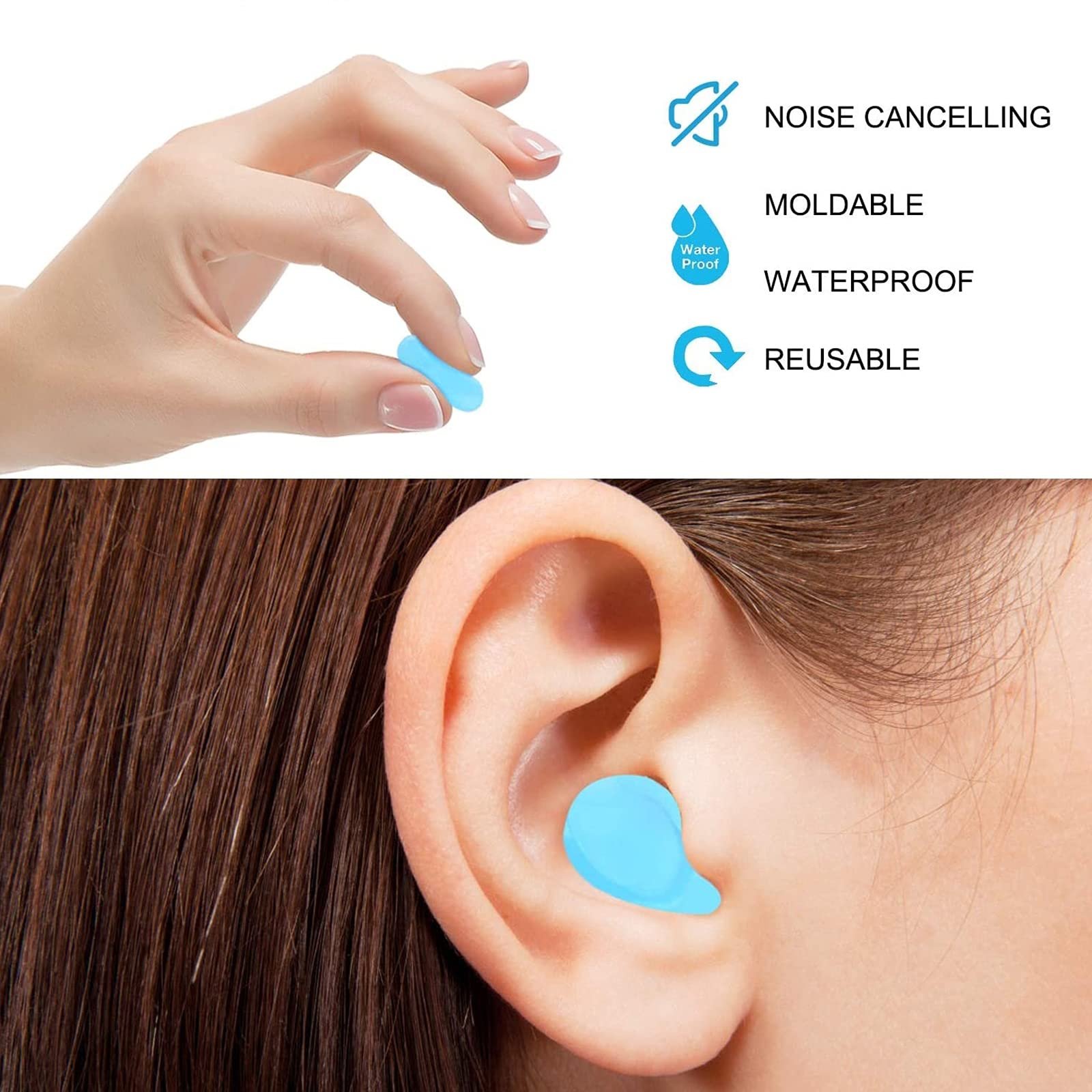 High Quality Custom Silicone Earplugs Sleep Surf Waterproof Tunnel Party Noise Reducing Ear Guards Mud Hearing Protection