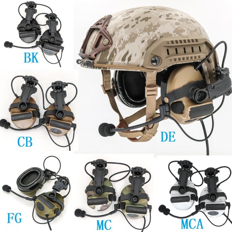 TS TAC-SKY COMTAC Tactical Headset COMTAC II Helmet ARC Rail Noise Reduction Pickup Electronic Ear Muffs Shooting Headset