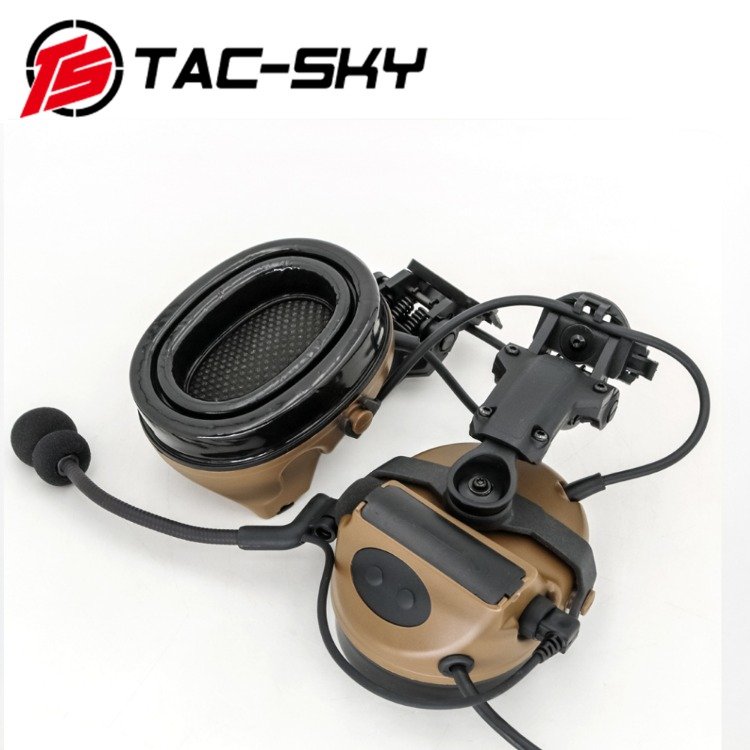 TS TAC-SKY COMTAC Tactical Headset COMTAC II Helmet ARC Rail Noise Reduction Pickup Electronic Ear Muffs Shooting Headset