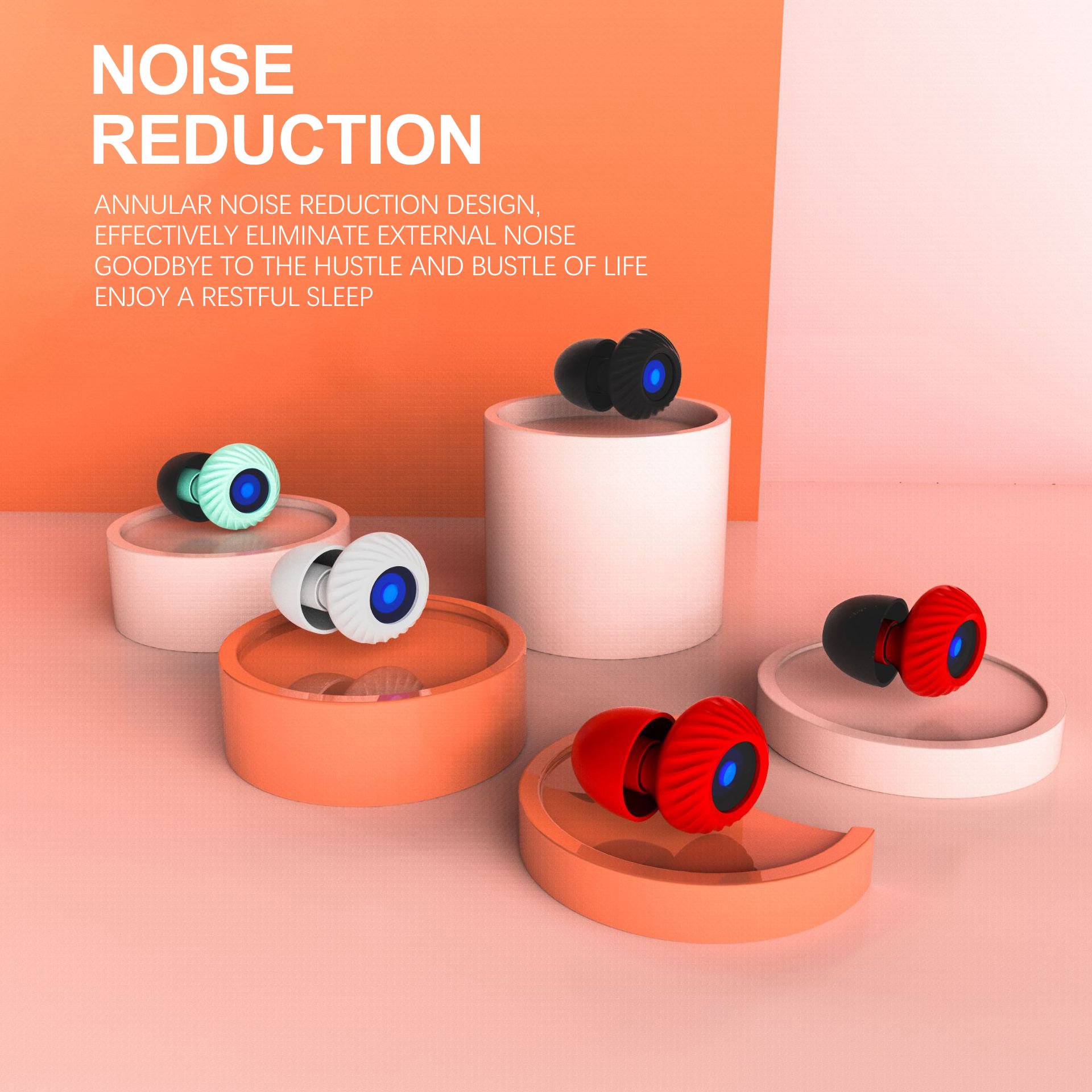 Hearing Protection Ear Plugs For Sleeping Noise Cancelling Silicone Earplugs