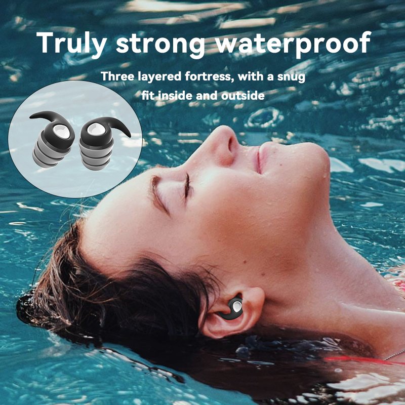ES600 Nano Silicone Noise Cancelling Waterpoof Earplugs For Adults Children Deep Learning Sleeping Swimming