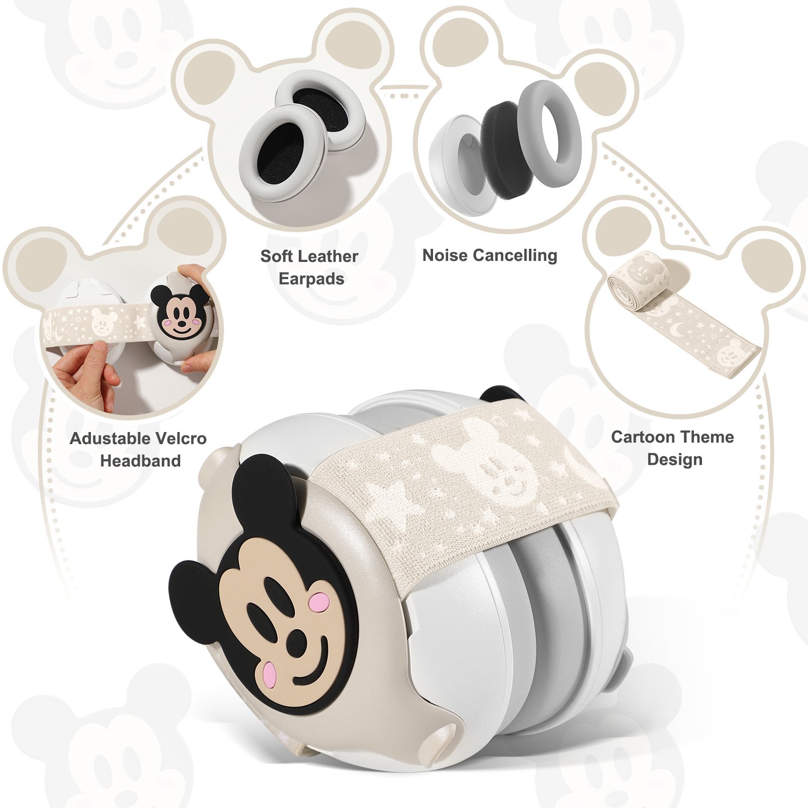 Customizable Soundproof Baby Ear Protection Cute Anti Noise Cancelling Reduction Muffs With Custom Logo cartoon For Earmuffs