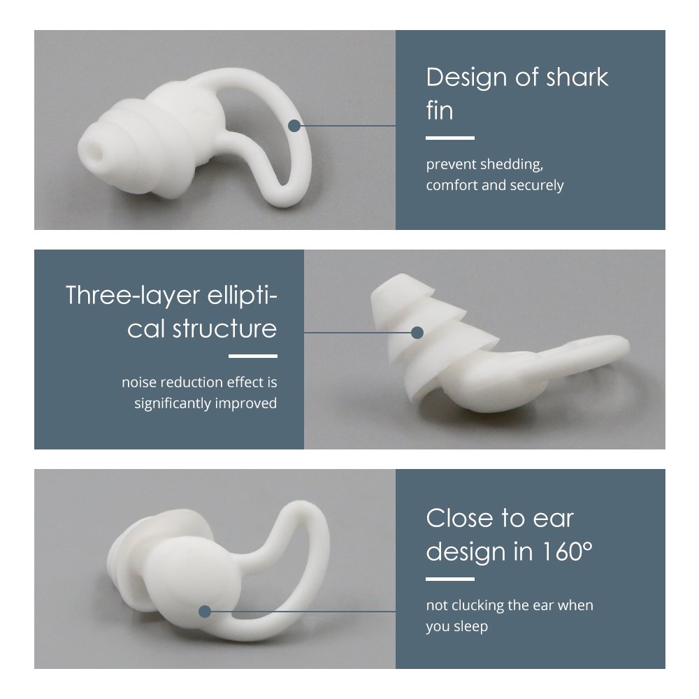 Sleeping Silicone Earplugs Reusable Earplugs Silicon Ear Plug Anti Hearing Protection Noise Reduction Waterproof Shark Tail