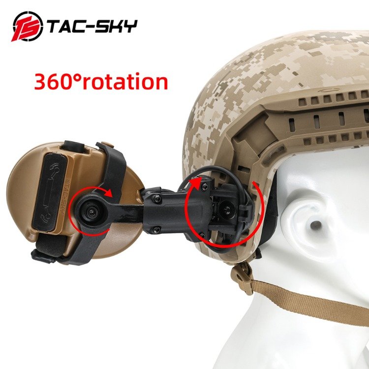 TAC-SKY New ARC Helmet Rail Adapter COMTAC III Electronic Earmuffs & U94 PTT Adapter &Replacement Headband C3 Tactical Headset