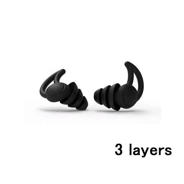 Noise Cancelling Silicone Ear Plugs For Sleep Reusable Hearing Protection Sound Blocking Earplugs