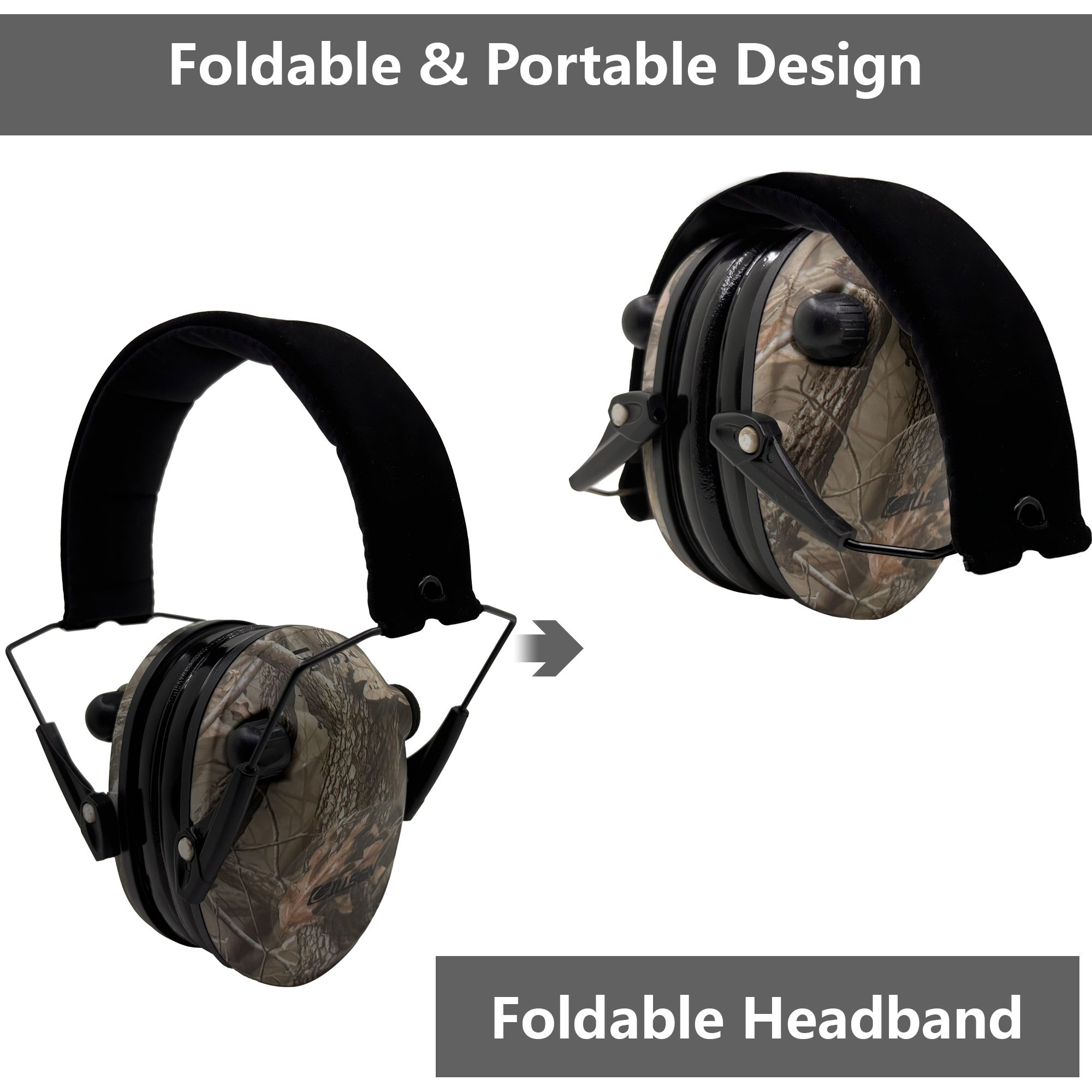 GS112P2CA-E Tactical Hunting Impact Sport Earmuffs Electronic Ear Defenders Compression Noise Cancelling Protection Earmuff