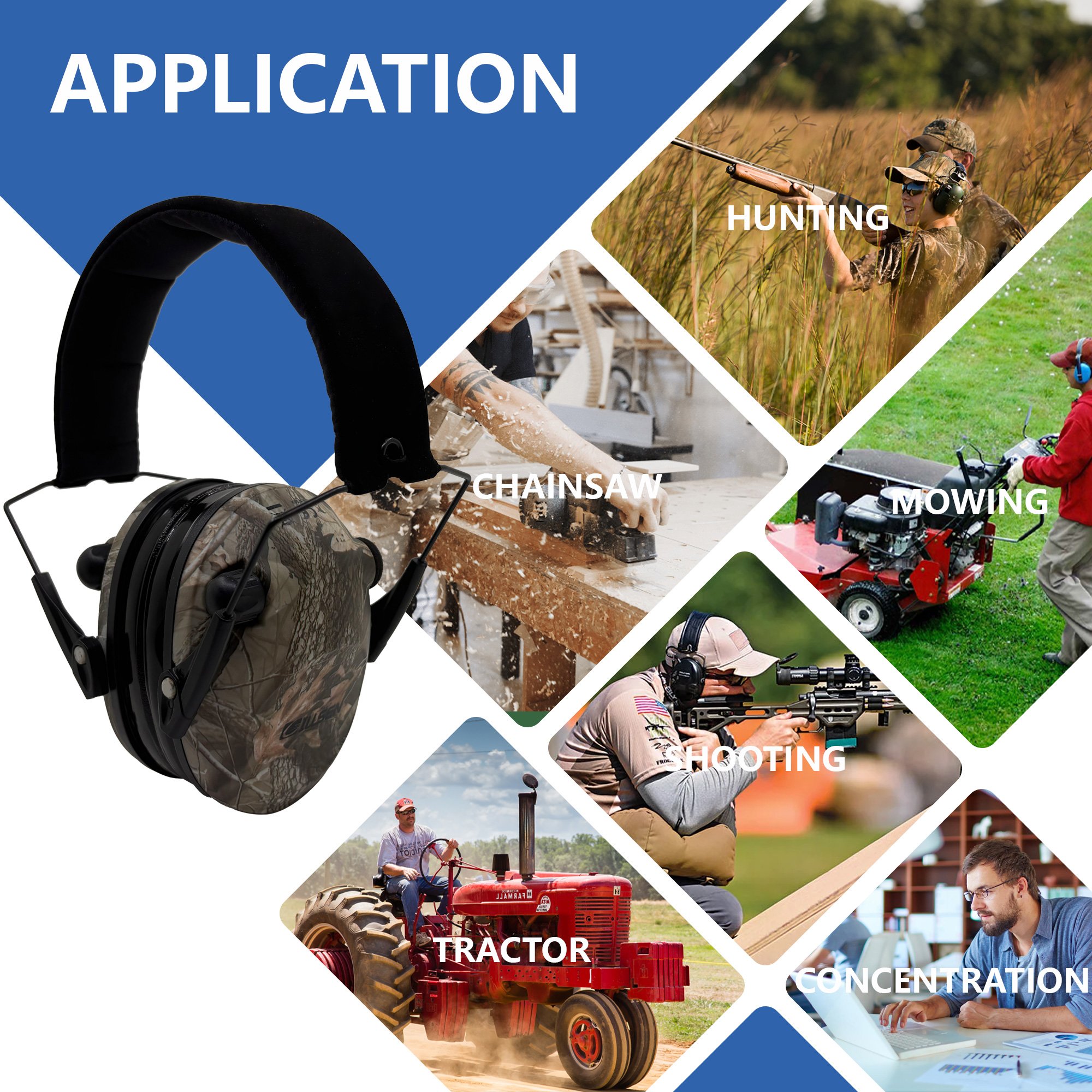 GS112P2CA-E Tactical Hunting Impact Sport Earmuffs Electronic Ear Defenders Compression Noise Cancelling Protection Earmuff