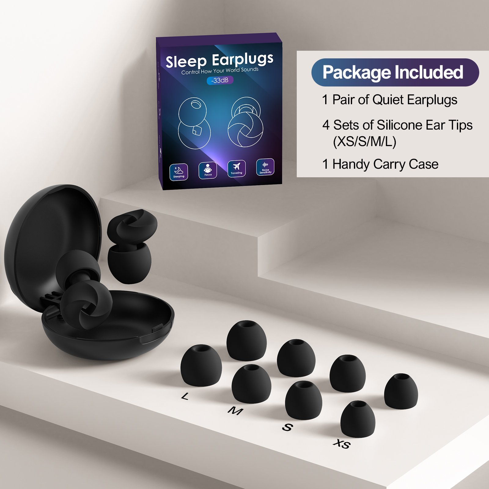 Custom logo 4 size noise cancelling soundproof silicone sleep ear plugs for noise reduction