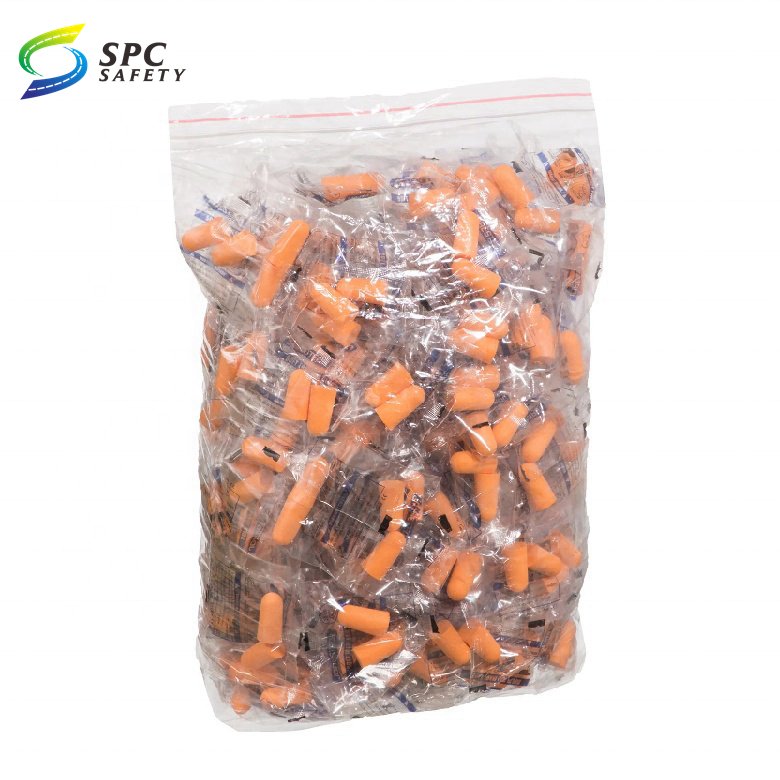 Unisex industrial construction workshop noisy work Disposable Noise cancelling Hearing protection corded bagged PU foam ear plug
