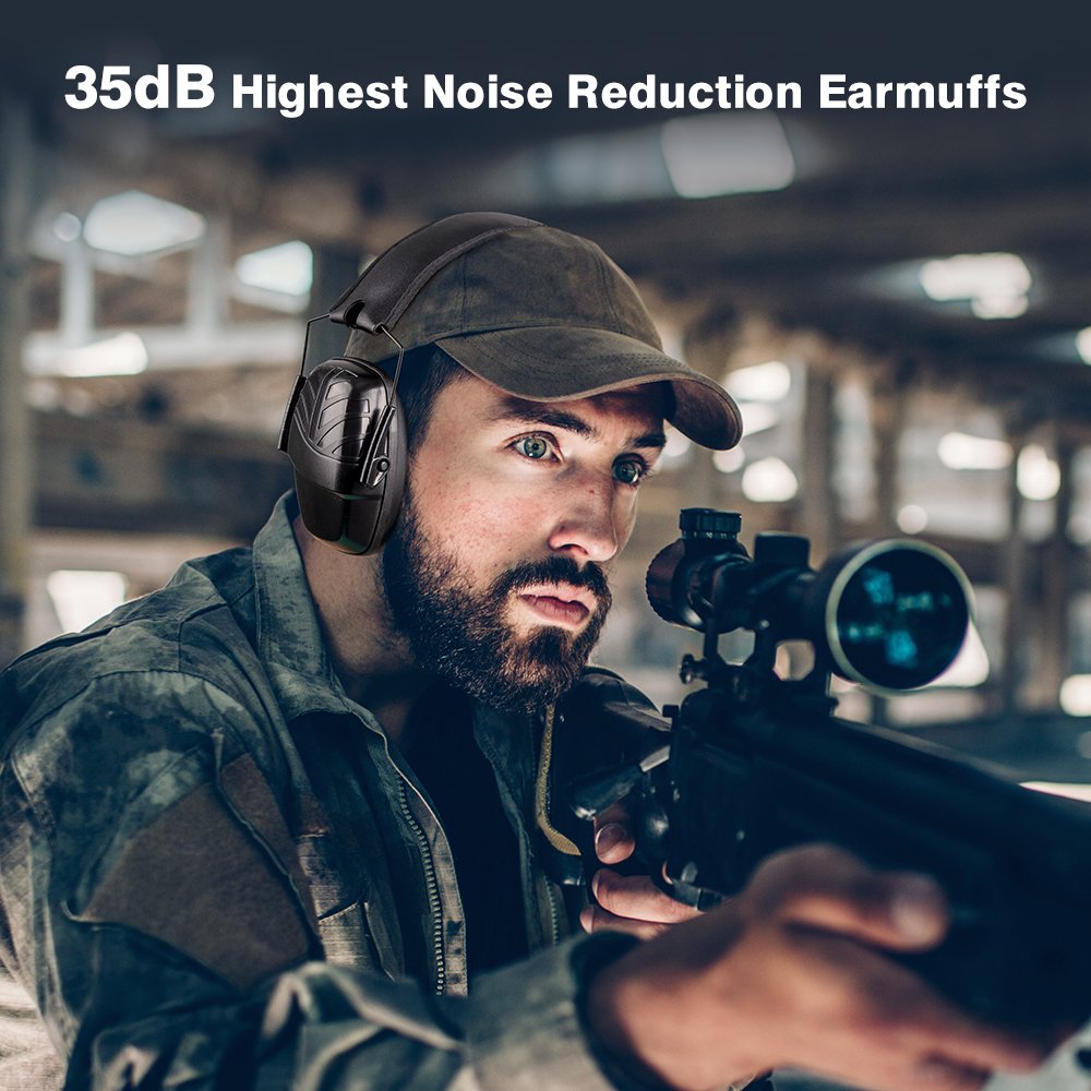 Ear Protection Black Color 35dB Industrial Protective Earmuffs Anti Noise Hearing Protection Safety Adjustable Earmuffs for Kids