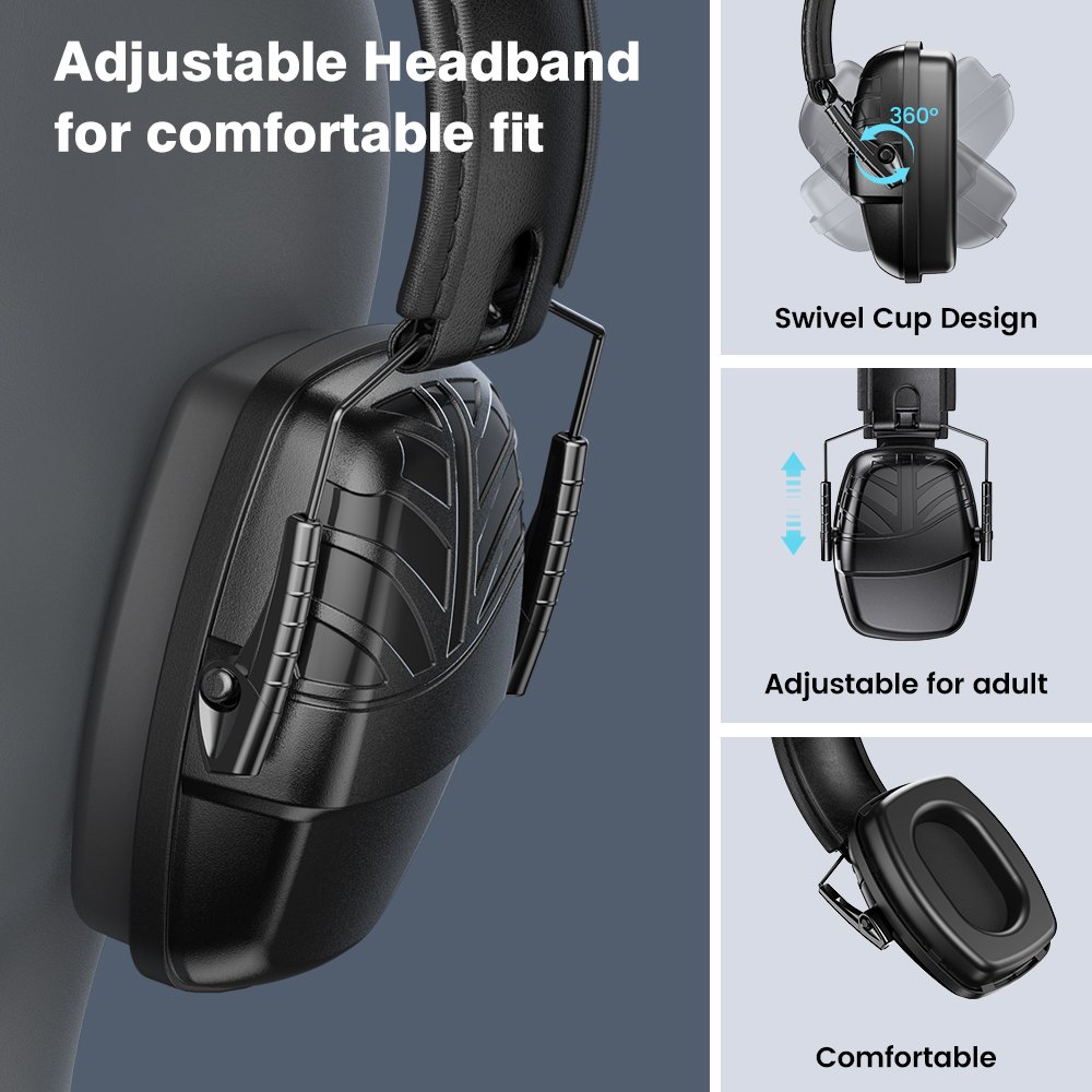 Ear Protection Black Color 35dB Industrial Protective Earmuffs Anti Noise Hearing Protection Safety Adjustable Earmuffs for Kids