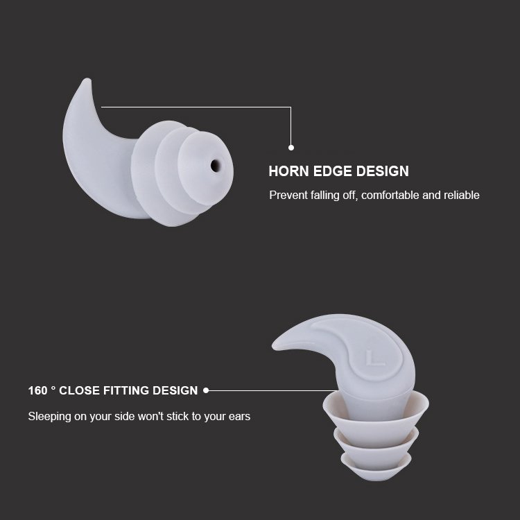 Custom Logo Three Layers Silicone Ear Plugs Reusable Noise Cancelling & Hearing Protection Swimming Gear on Sale