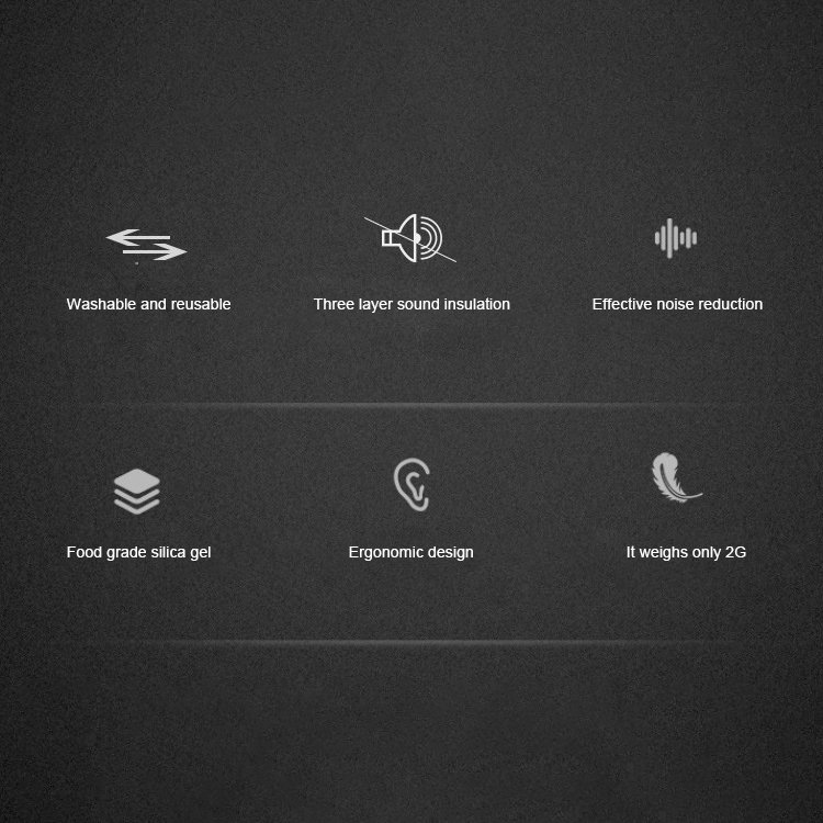 Custom Logo Three Layers Silicone Ear Plugs Reusable Noise Cancelling & Hearing Protection Swimming Gear on Sale