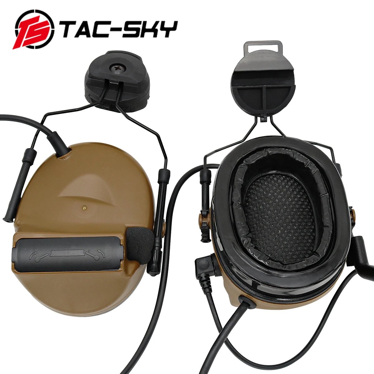 TS TAC-SKY Tactical Headset Electronic Shooting Ear Protection Safety Ear Muffs C2 COMTAC II Walkie Talkie PTT Headset
