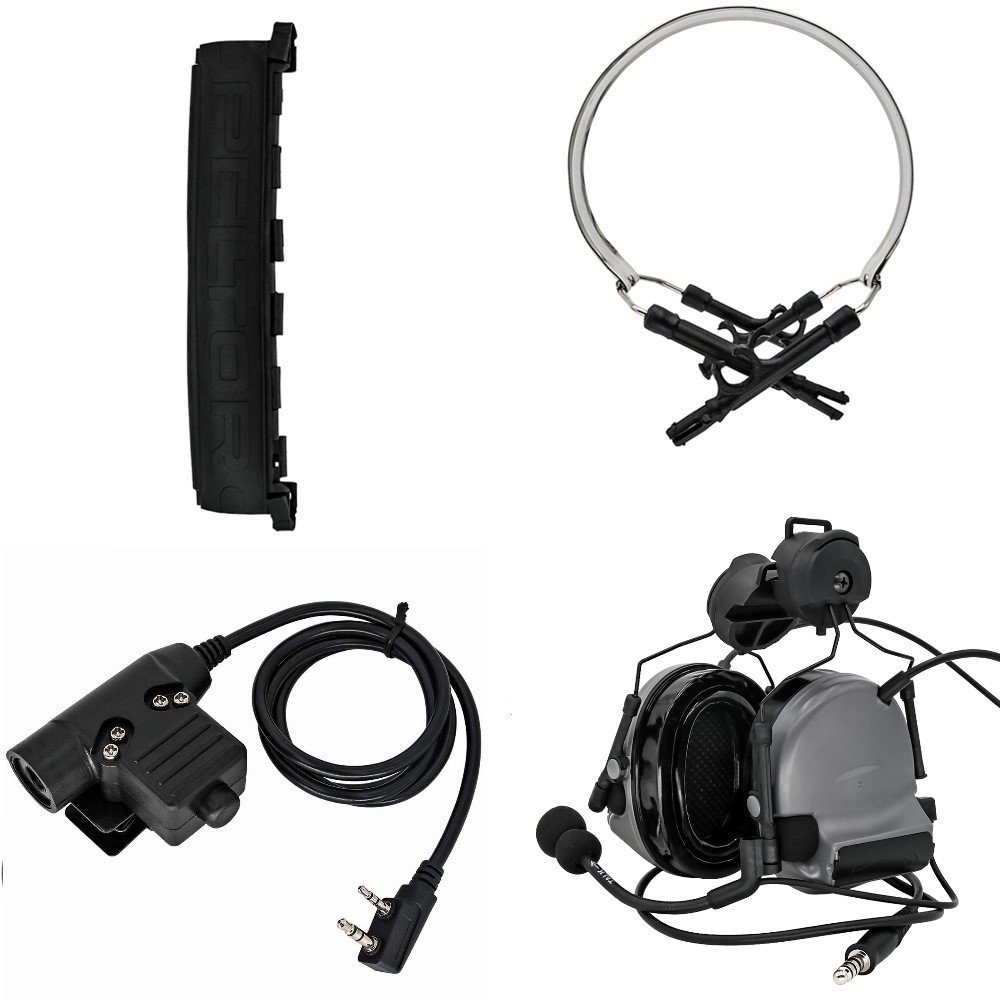 TS TAC-SKY Tactical Headset Electronic Shooting Ear Protection Safety Ear Muffs C2 COMTAC II Walkie Talkie PTT Headset