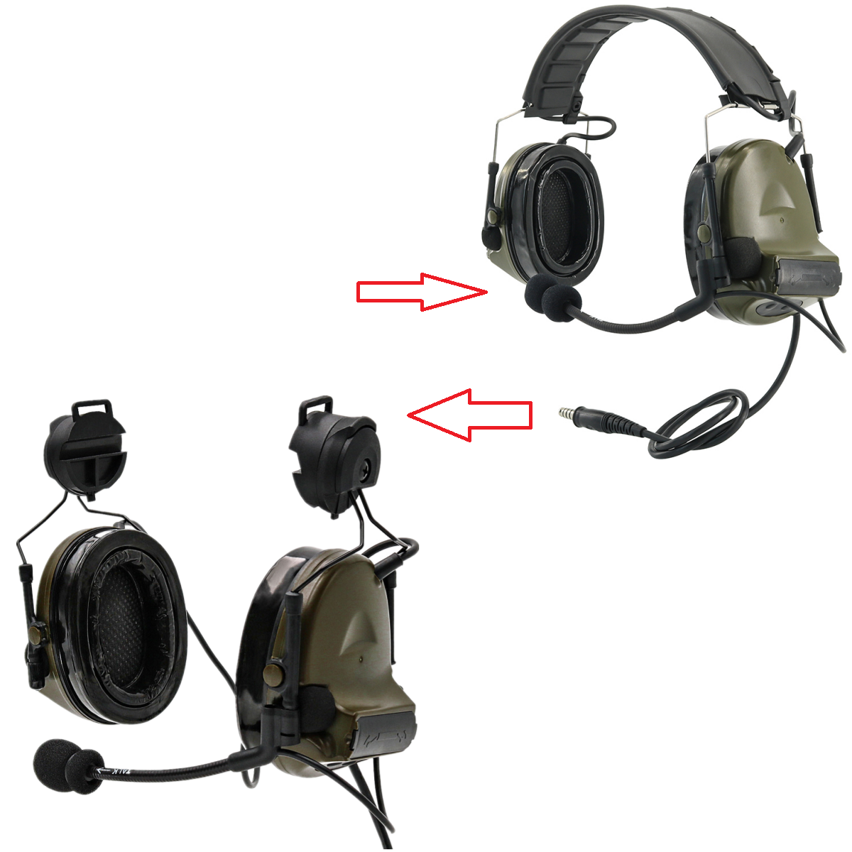 TS TAC-SKY Tactical Headset Electronic Shooting Ear Protection Safety Ear Muffs C2 COMTAC II Walkie Talkie PTT Headset
