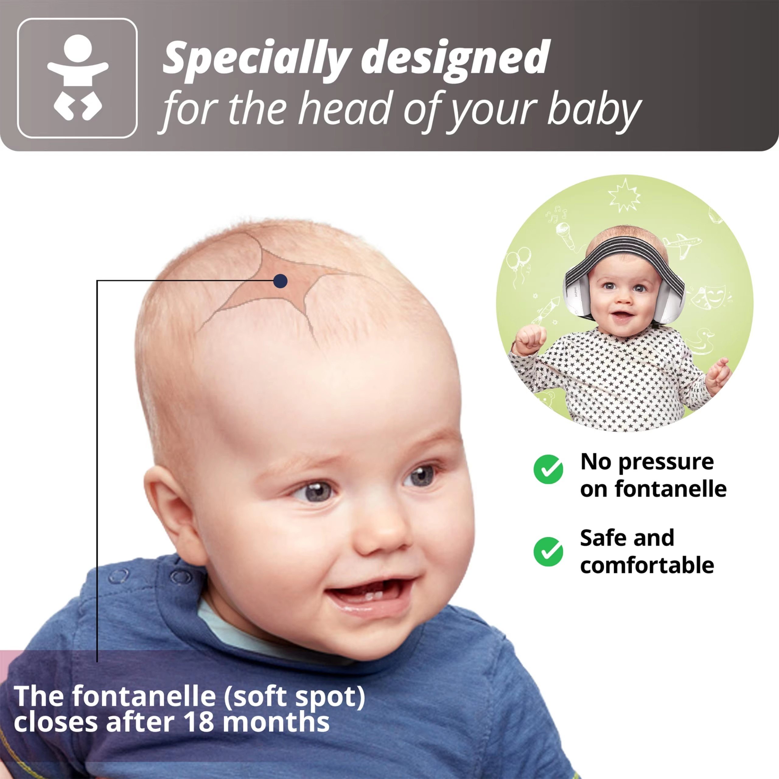 Alpine children's Sleep Anti-Noise Ear Guards Ear Protection Hearing Protective for Infant and Toddler