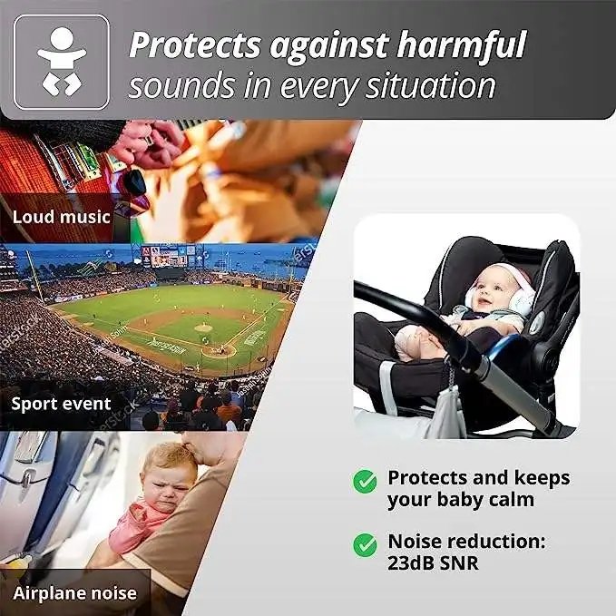 Alpine children's Sleep Anti-Noise Ear Guards Ear Protection Hearing Protective for Infant and Toddler