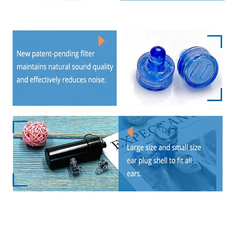 Reusable Filter Earplugs Soft Hearing Protection Ear Plugs for Sleep, Music, Festivals, Parties, Work, Study, Loud Events