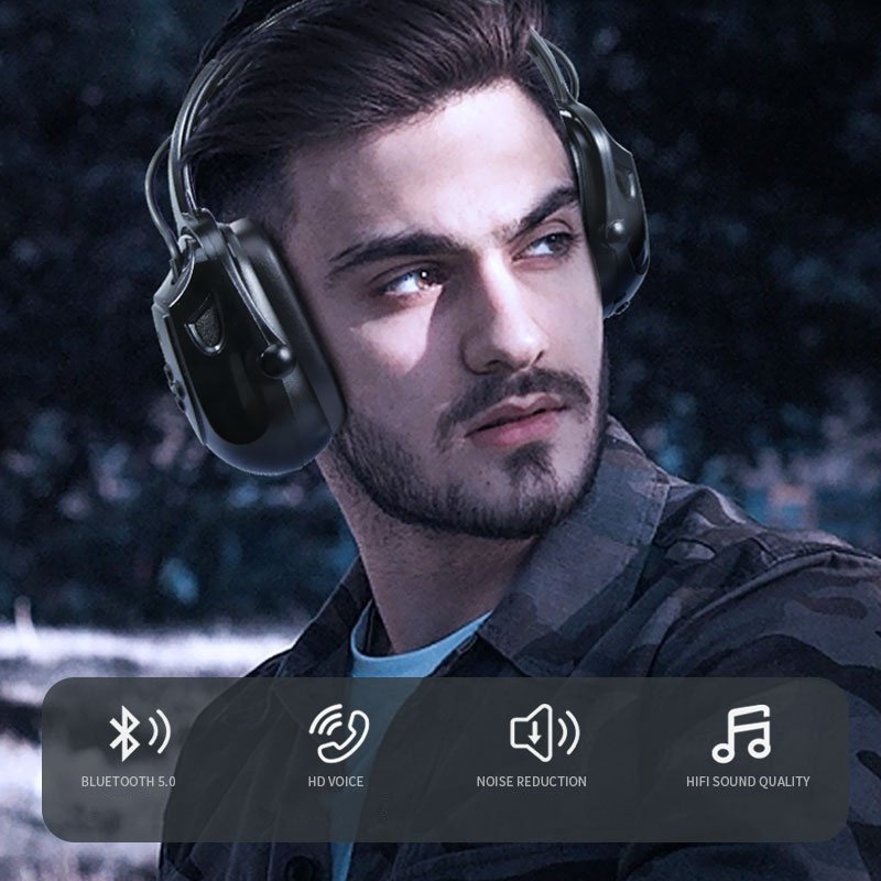 Multi-Function Bluetooth Call Over-the-head Earmuffs with Noise Cancelling Electronic Communication Earmuffs